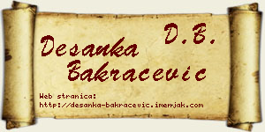 Desanka Bakračević vizit kartica